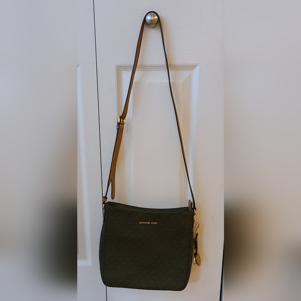 Michael Kors Jet Set Crossbody Bag – Brown MK Logo Canvas Purse - NWOT